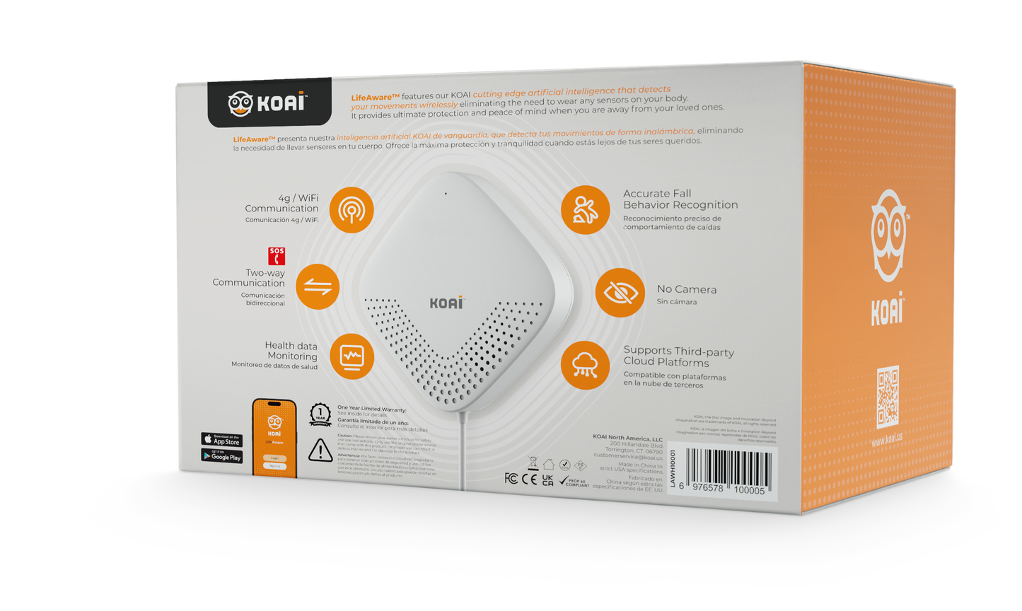 LifeAware-Smart AI BioRadar Fall Detection Monitor